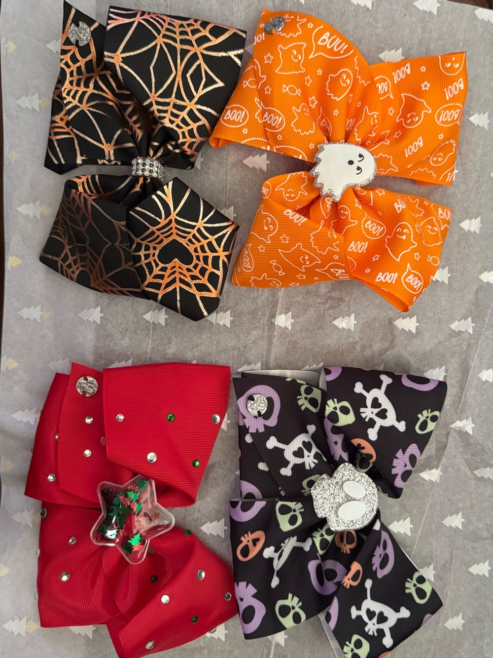 JoJo Siwa Halloween Hair Bow Set - Orange, Black, Red, Purple, Green